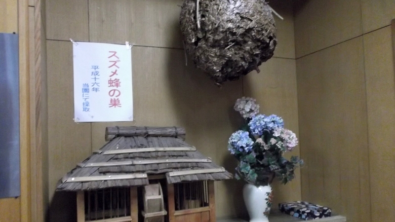 スズメバチの巣と水車小屋 横須賀市横須賀しょうぶ園