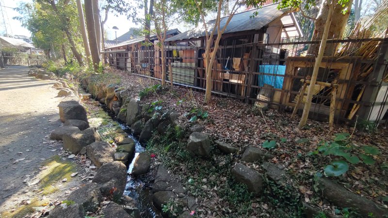 古民家裏の歩道 横浜市瀬谷区長屋門公園