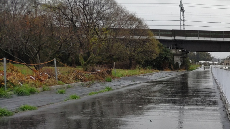 和泉川歩道沿いの防草シート 横浜市泉区和泉町