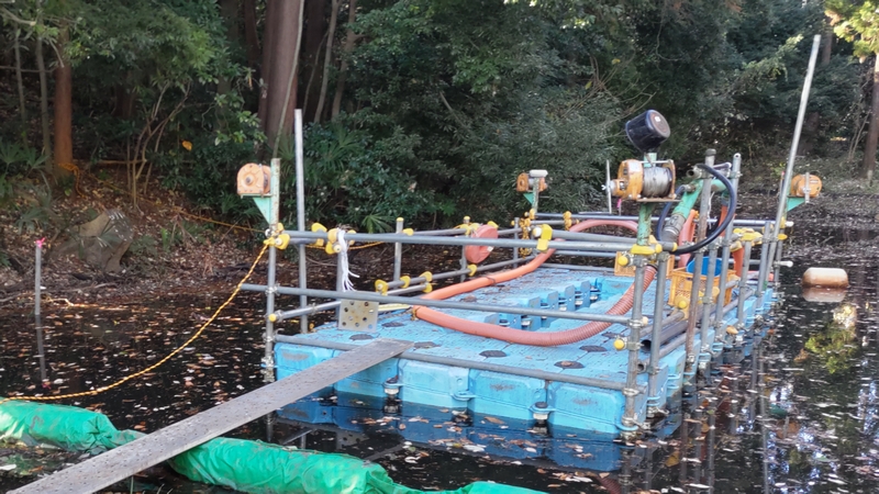 希望が丘水の森公園池しゅんせつ工事 横浜市旭区希望が丘水の森公園