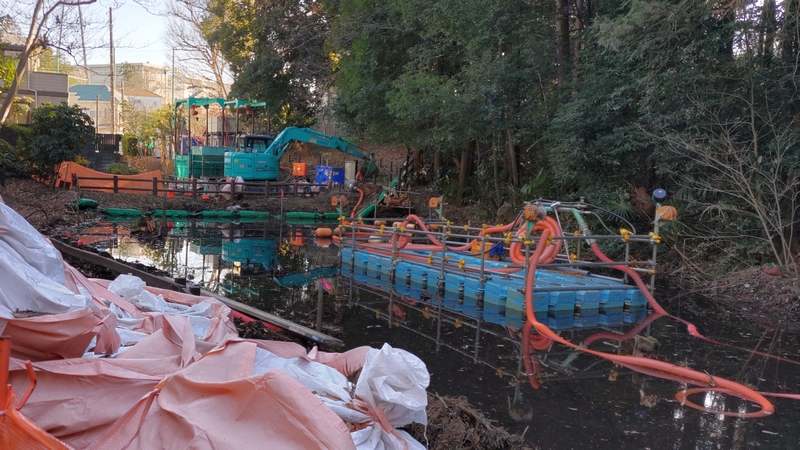希望が丘水の森公園池しゅんせつ工事 横浜市旭区希望が丘水の森公園